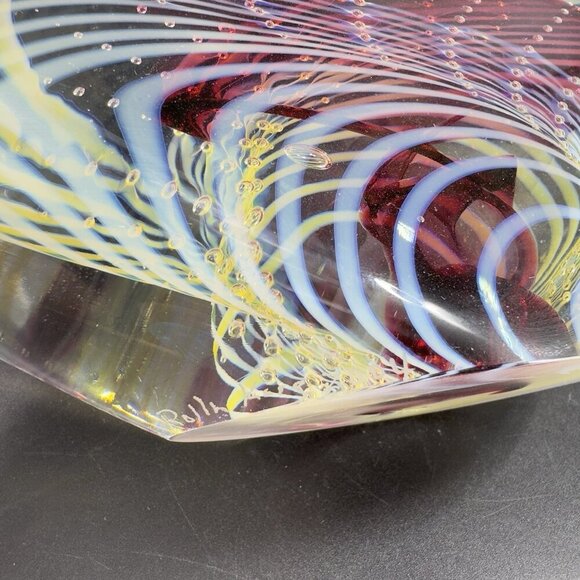 2004 Rollin Karg Large Heavy Glass Fish Signed Sculptures Multicolor Hand Blown - Picture 11 of 16